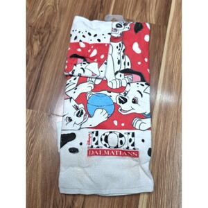 Vintage Franco Disney 101 Dalmatians Beach Towel Set Red Cotton Puppies Bath